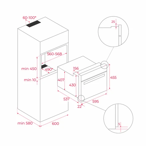 HORNO MICROONDAS COMBI 60 CM – REF: HLC844C - Imagen 3