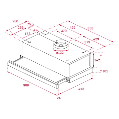 CAMPANA DE MUEBLE ACERO RETRACTIL 90 CM – REF: TL9310 - Imagen 3