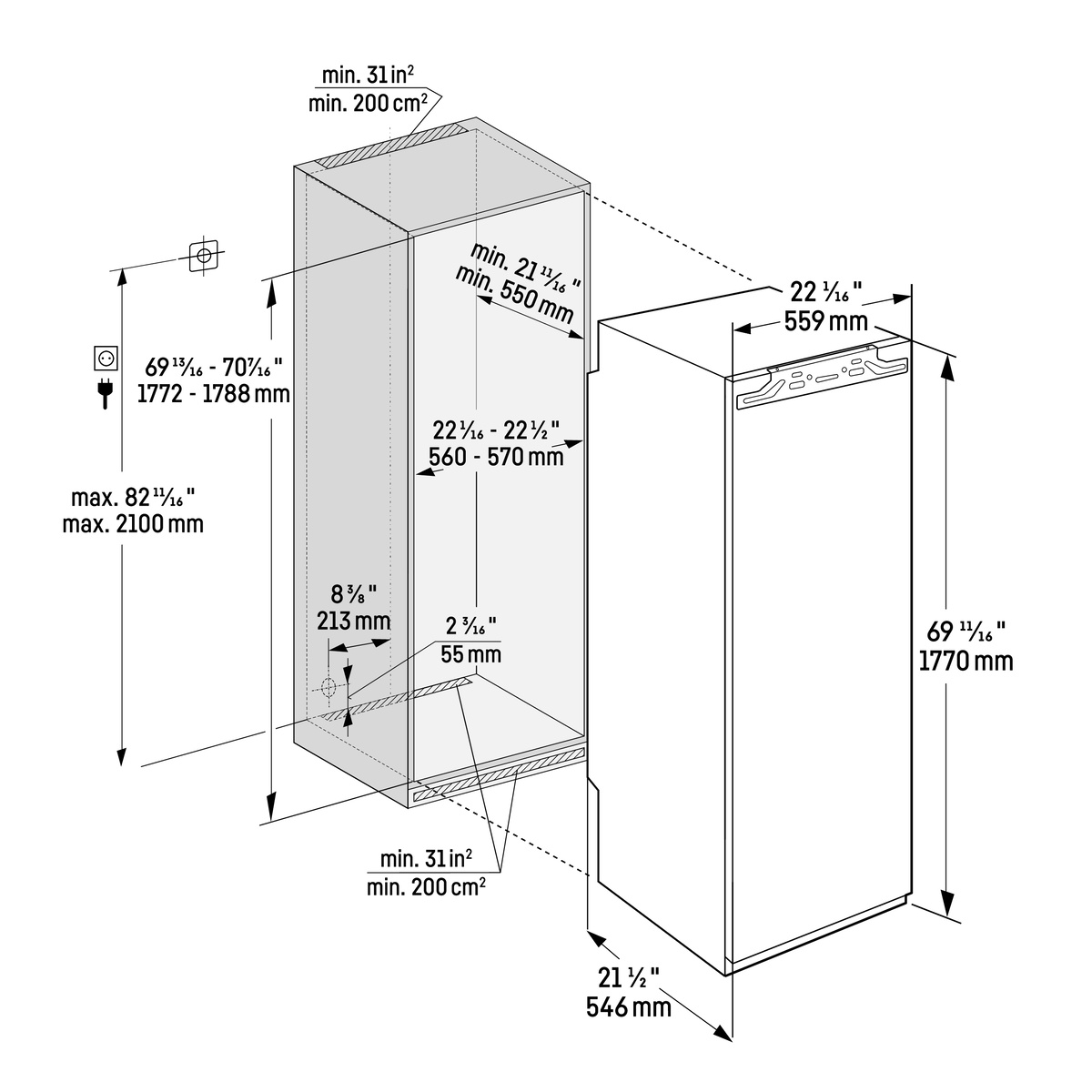 REFRIGERADOR DE INTEGRACIÓN PANELABLE 60 CM – REF: IRBP5170 - Imagen 3